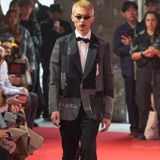 Mashed-up Asian designers in mashed-up Boulevard Haussmann: Junya Watanabe and Comme des Garçons